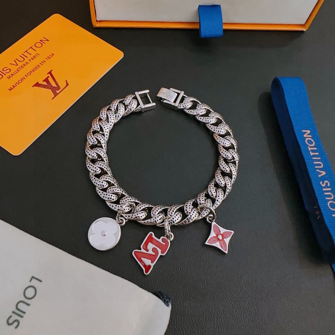 Louis Vuitton Silver Bracelet with Charms